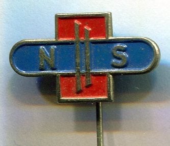 NS logo zilverkleurig trein speldje ( J_052), Verzenden, Nieuw, Transport, Speldje of Pin