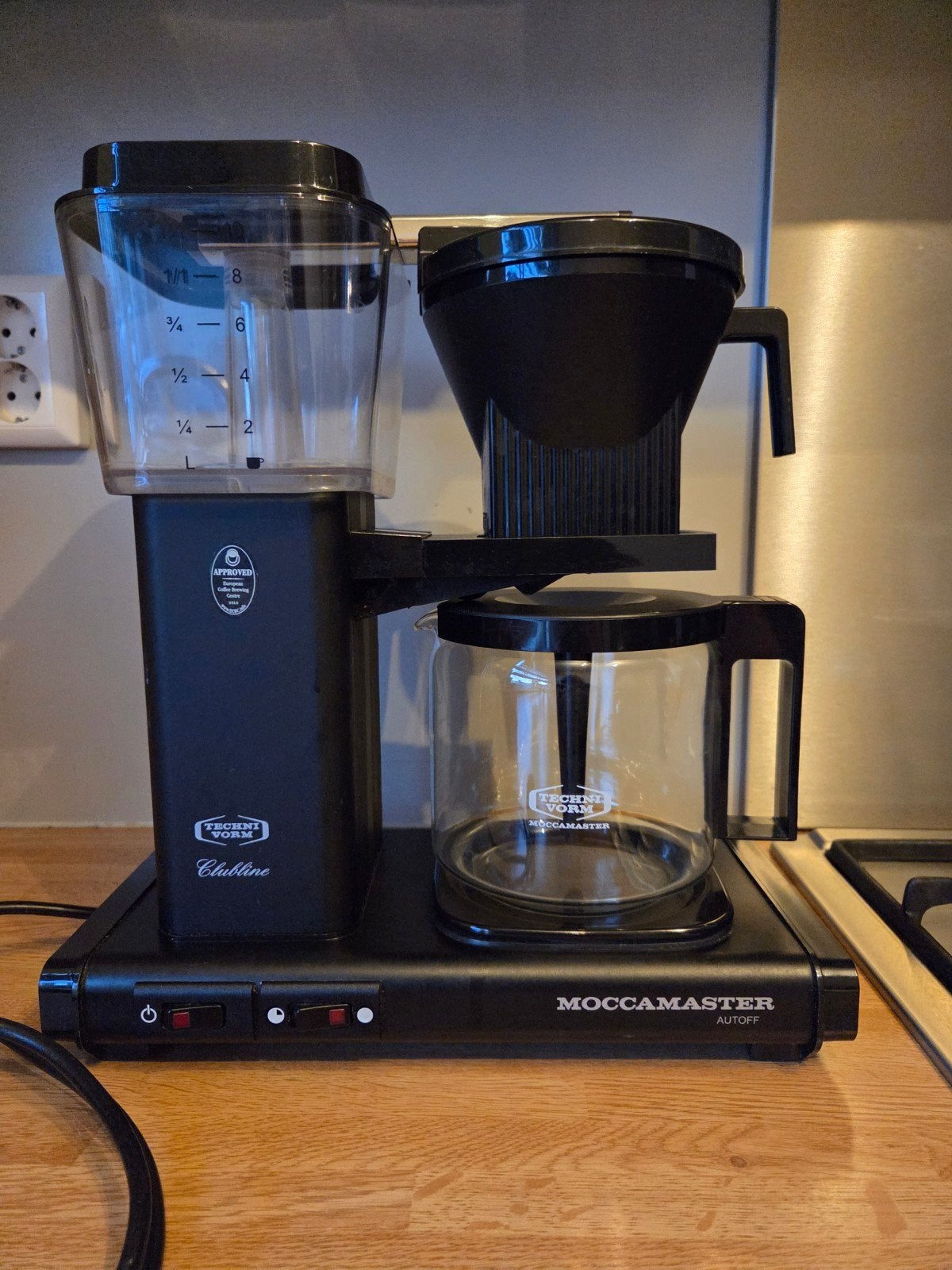 Moccamaster Clubline Koffiezetapparaat - Zwart, Witgoed en Apparatuur, Koffiezetapparaten, Ophalen, Gebruikt, 10 kopjes of meer