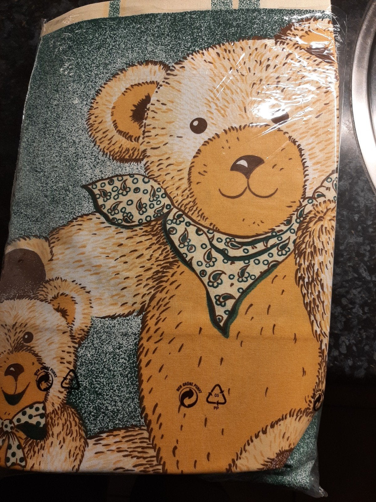 Nieuw Dekbedovertrek met Teddyberen - Groen/Geel, Kinderen en Baby's, Ophalen, Overige merken, Jongetje of Meisje, Dekbedovertrek