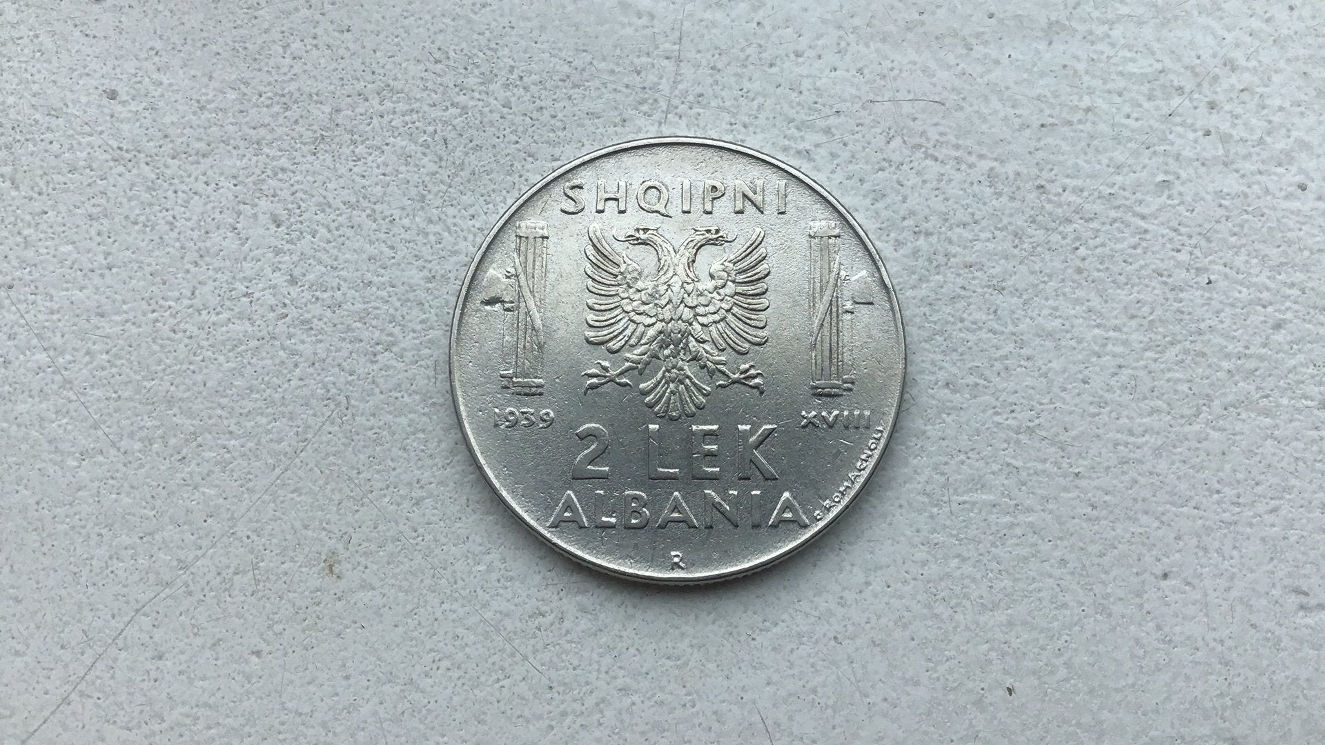 Albanie 2 lek 1939 Italiaanse bezetting., Ophalen of Verzenden