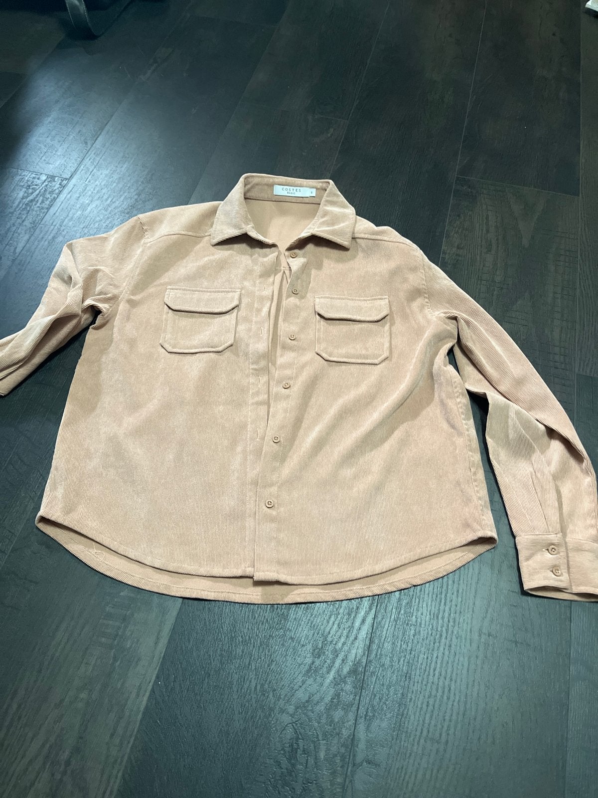 Corduroy overhemd met zakken, Ophalen of Verzenden, Zo goed als nieuw, Maat 36 (S), Beige