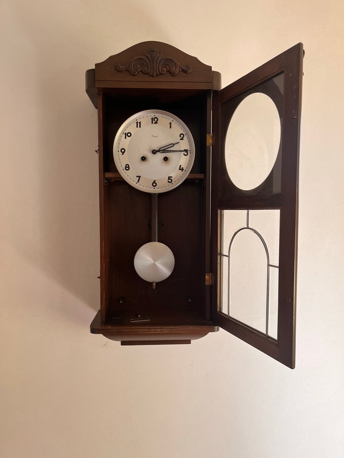 Kienzle wandklok - Klassieke houten slingerklok, Antiek en Kunst, Ophalen
