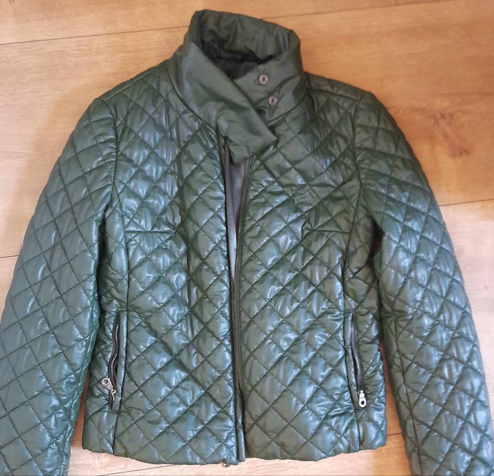 stile benetton groene jas maat 40/42, Ophalen of Verzenden, Zo goed als nieuw, Maat 38/40 (M), Groen