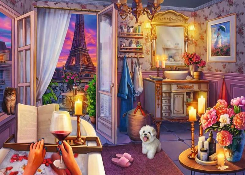 Ravensburger - Knusse Badkamer - 500XL st. (AANBIEDING), Ophalen of Verzenden, 500 t/m 1500 stukjes, Nieuw, Legpuzzel