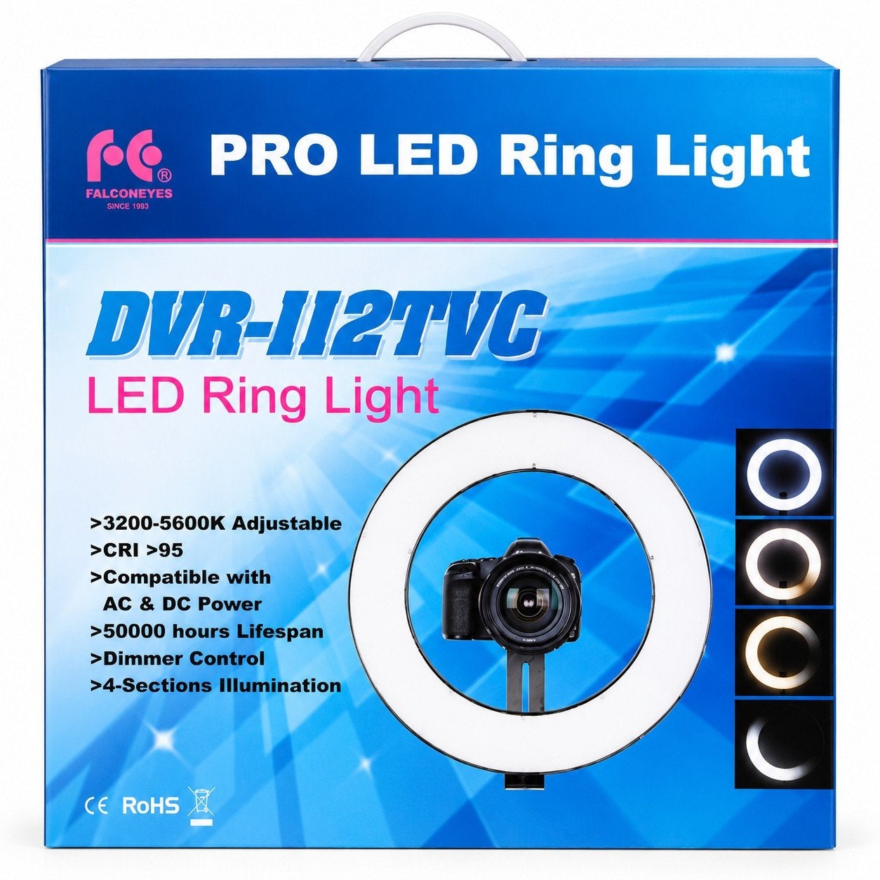 Falcon Eyes DVR-112TVC LED Ring Light - Nieuw, Ringlicht, Nieuw, Falcon Eyes, Instellicht