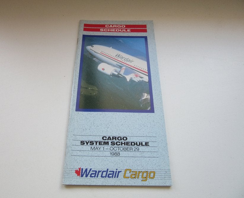 Wardair Cargo system schedule 1988, Verzenden, Zo goed als nieuw, Overige typen