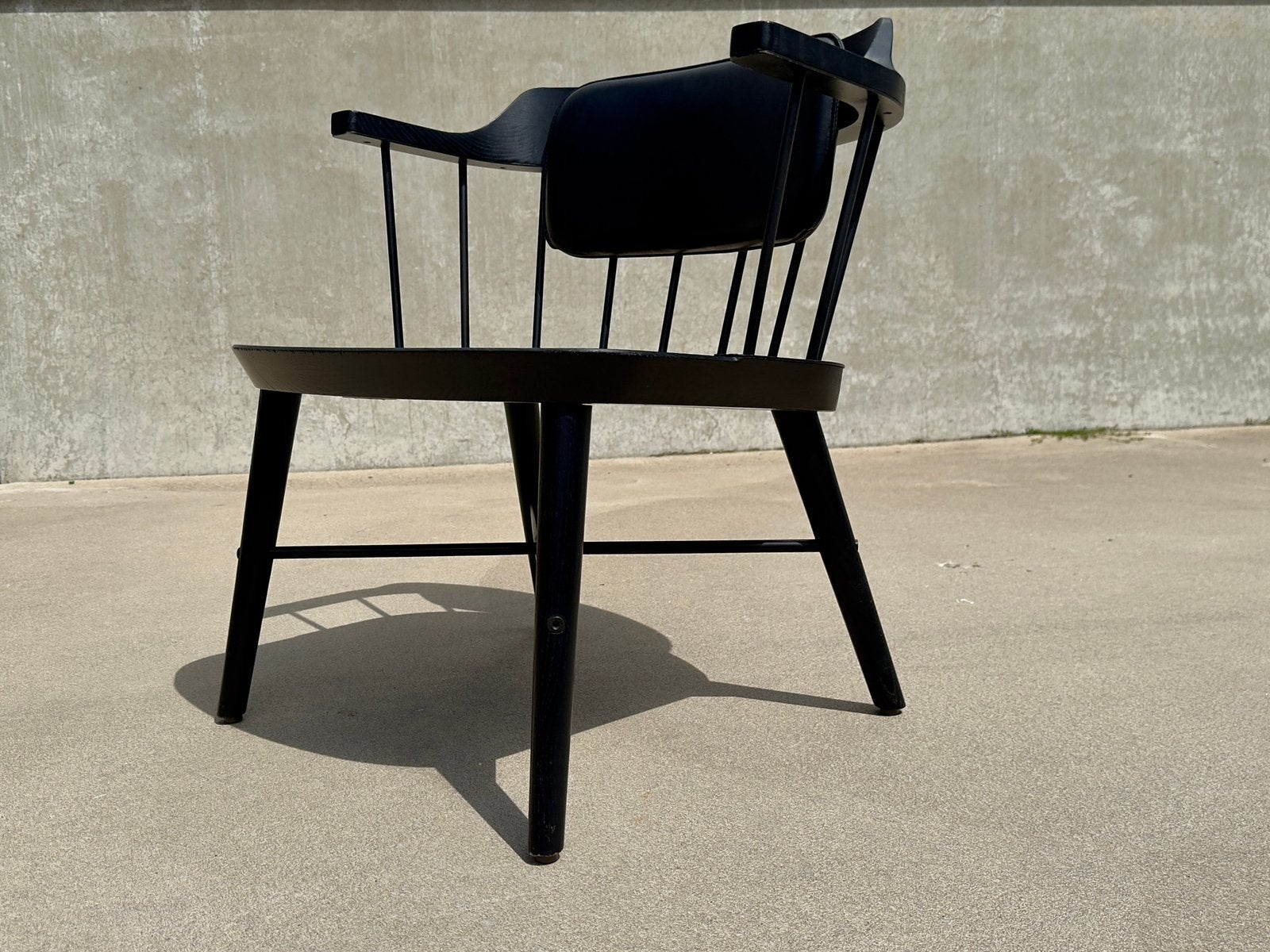 SET van 2 design lounge chairs STELLAR WORKS leer hout staal, |, Minder dan 75 cm, Ophalen of Verzenden, Zo goed als nieuw