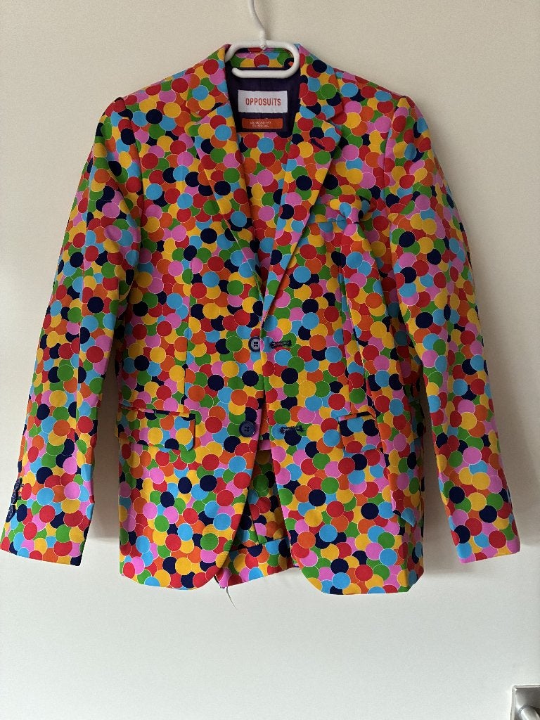 Opposuits kind - Confetteroni, Ophalen of Verzenden, Zo goed als nieuw, 158 t/m 164, Jongen of Meisje