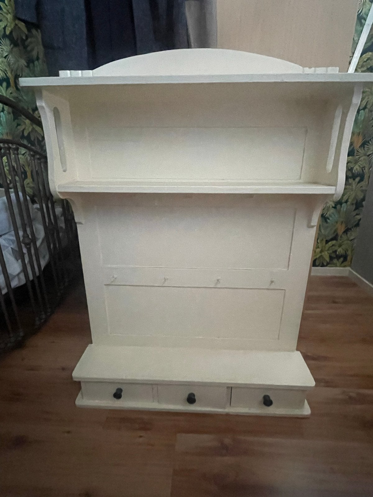 Vintage wandrek met lades en haken, Huis en Inrichting, Kasten | Overige, Ophalen, Gebruikt