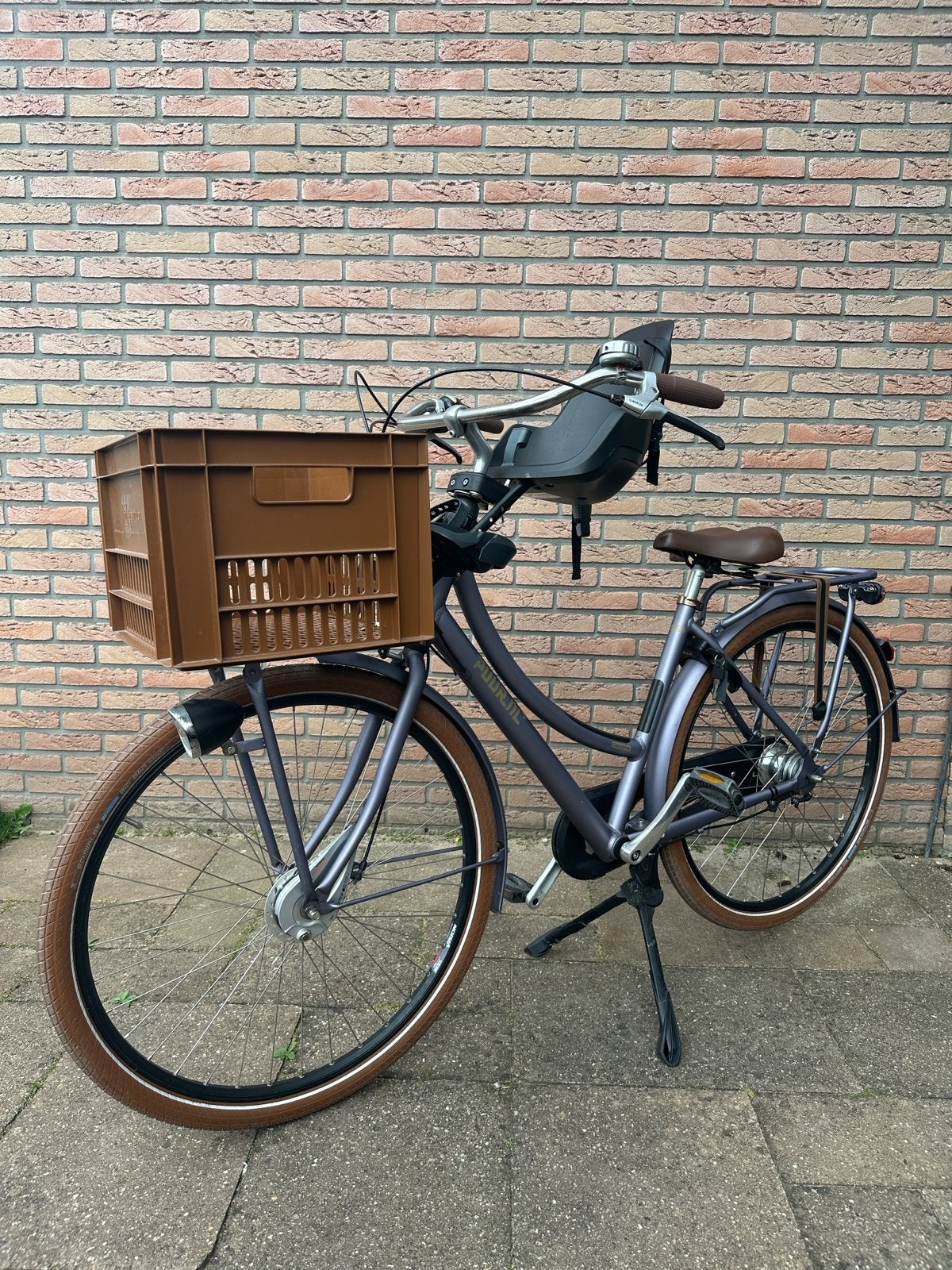 Gazelle fiets (D49) met kinderzitje en krat, Ophalen, Gebruikt, 47 tot 50 cm, Versnellingen