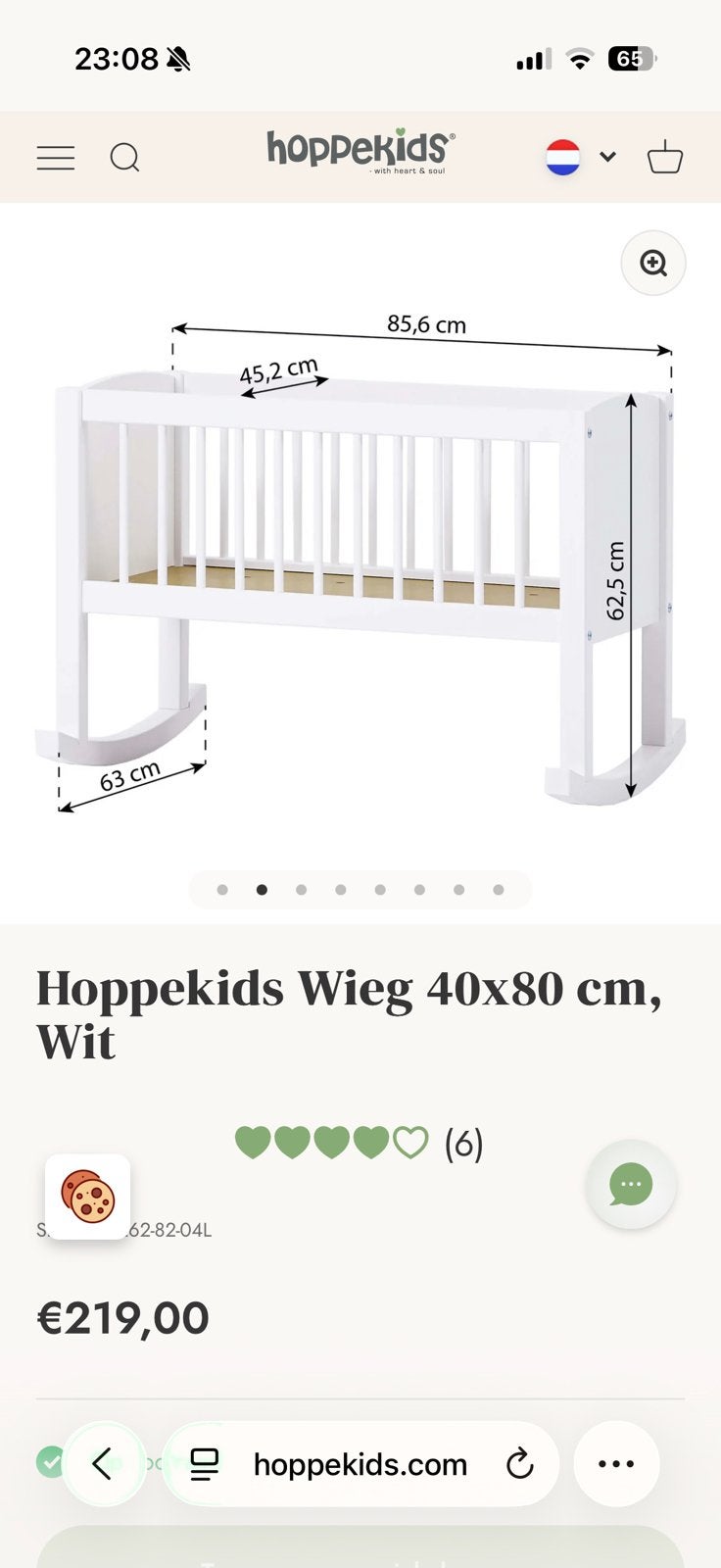 Witte Baby wiegje, Kinderen en Baby's, Babywiegjes en Ledikanten, Ophalen of Verzenden, Zo goed als nieuw, Wieg