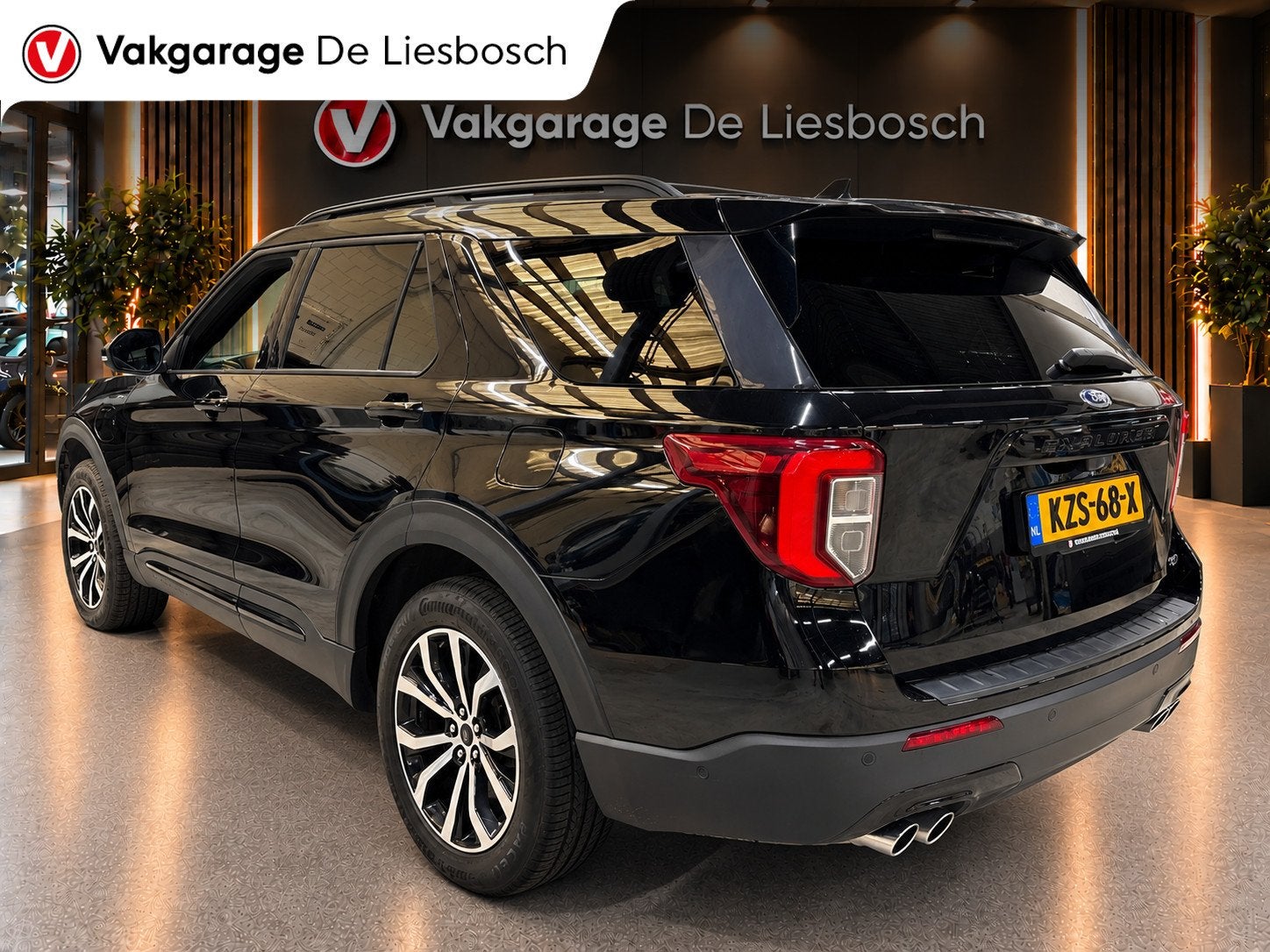 Ford EXPLORER 3.0 V6 EcoBoost PHEV ST-Line/pano/camera/leer/, Auto's, Automaat, Gebruikt, 2441 kg, Zwart