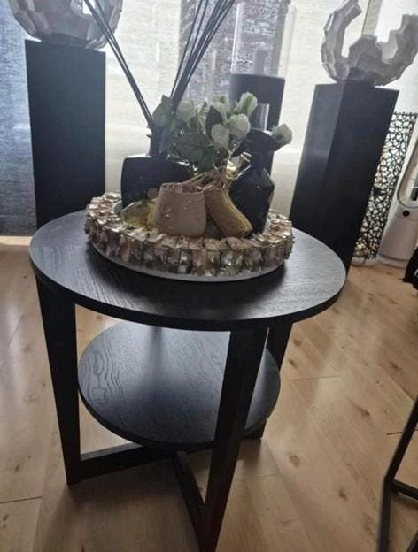 IKEA Bijzettafel - Rond, Zwart (60x60 cm), Ophalen, Zo goed als nieuw, Rond
