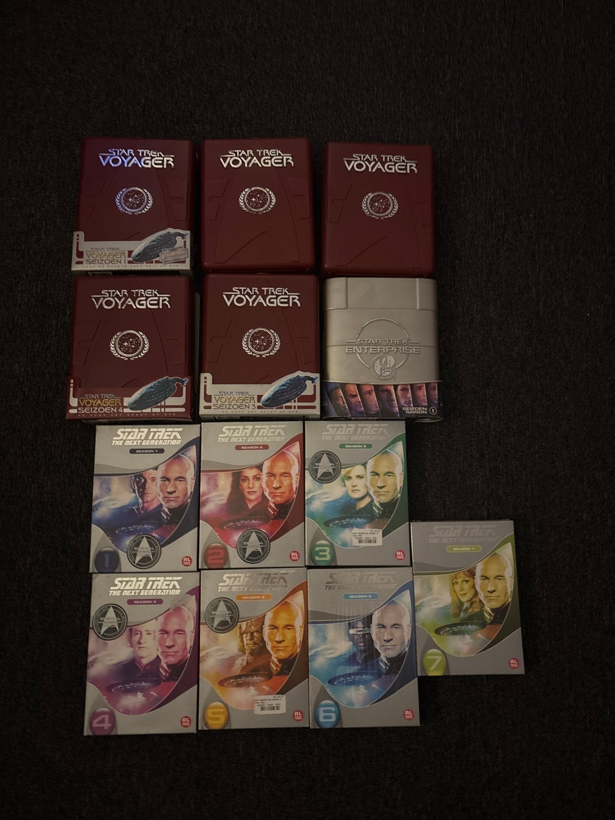 Grote partij Star Trek DVD's - Voyager & Enterprise snel weg, Gebruikt, Seizoen 1, Science Fiction en Fantasy, Ophalen of Verzenden