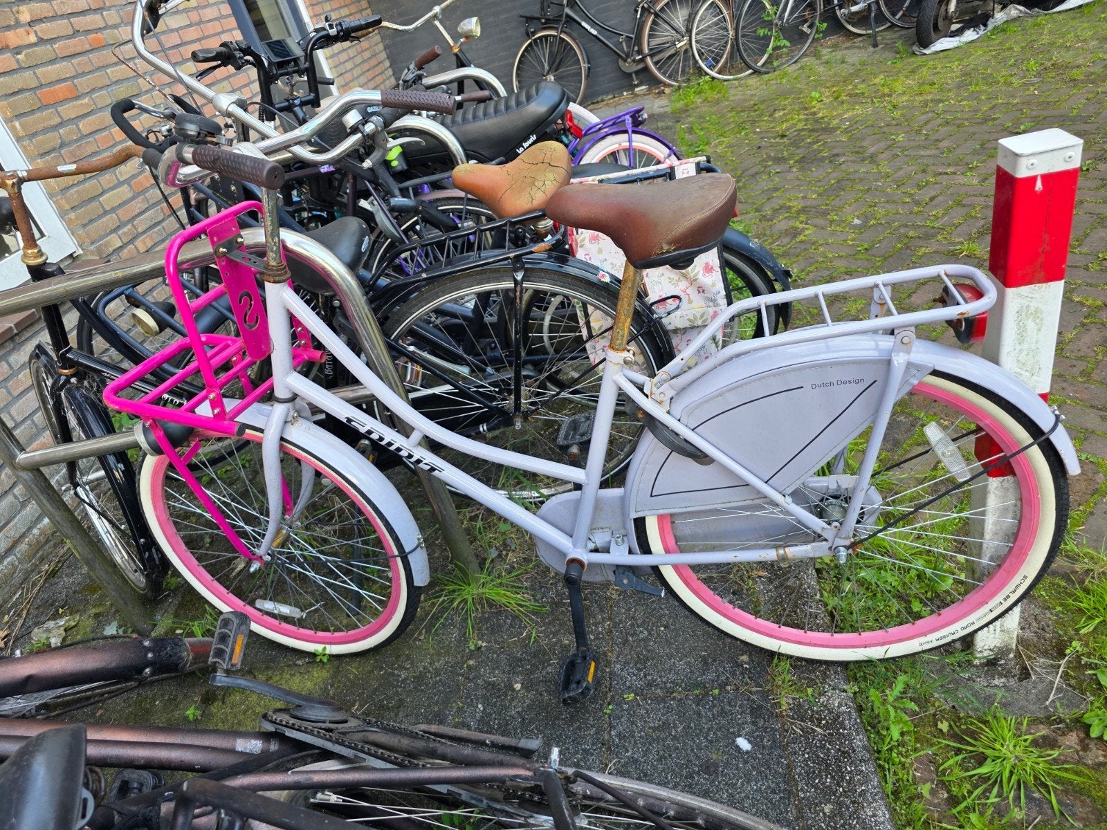 Meisjesfiets Spirit met voordrager en terugtraprem, Fietsen en Brommers, Terugtraprem, Ophalen of Verzenden, Spirit, Gebruikt