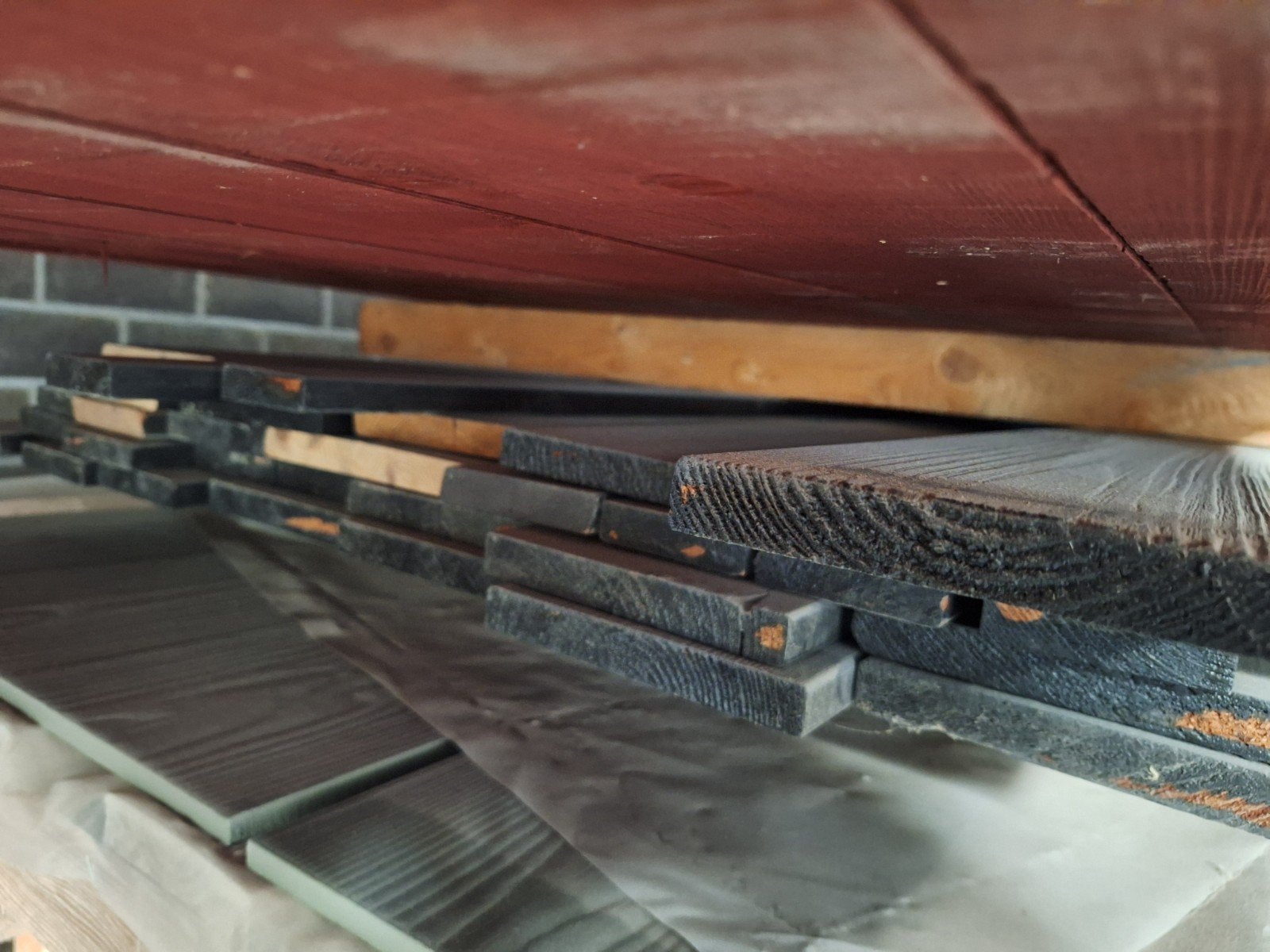 Gevelbekleding Zwart, Ophalen, Nieuw, Hout, Minder dan 20 mm