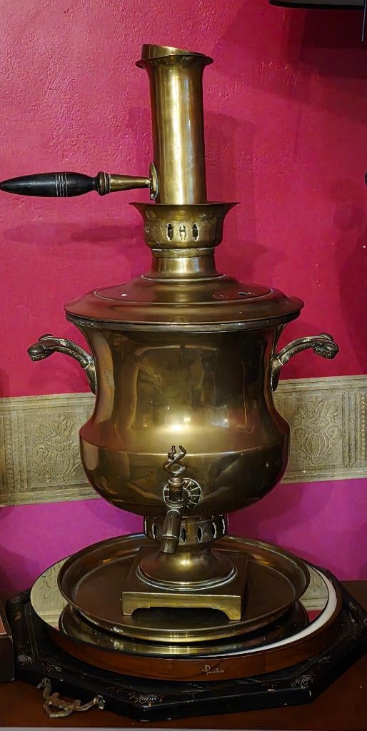Antieke samovar ca 1890-1900, Rusland,  Tula, Lyalin Broers, Ophalen of Verzenden, Koper