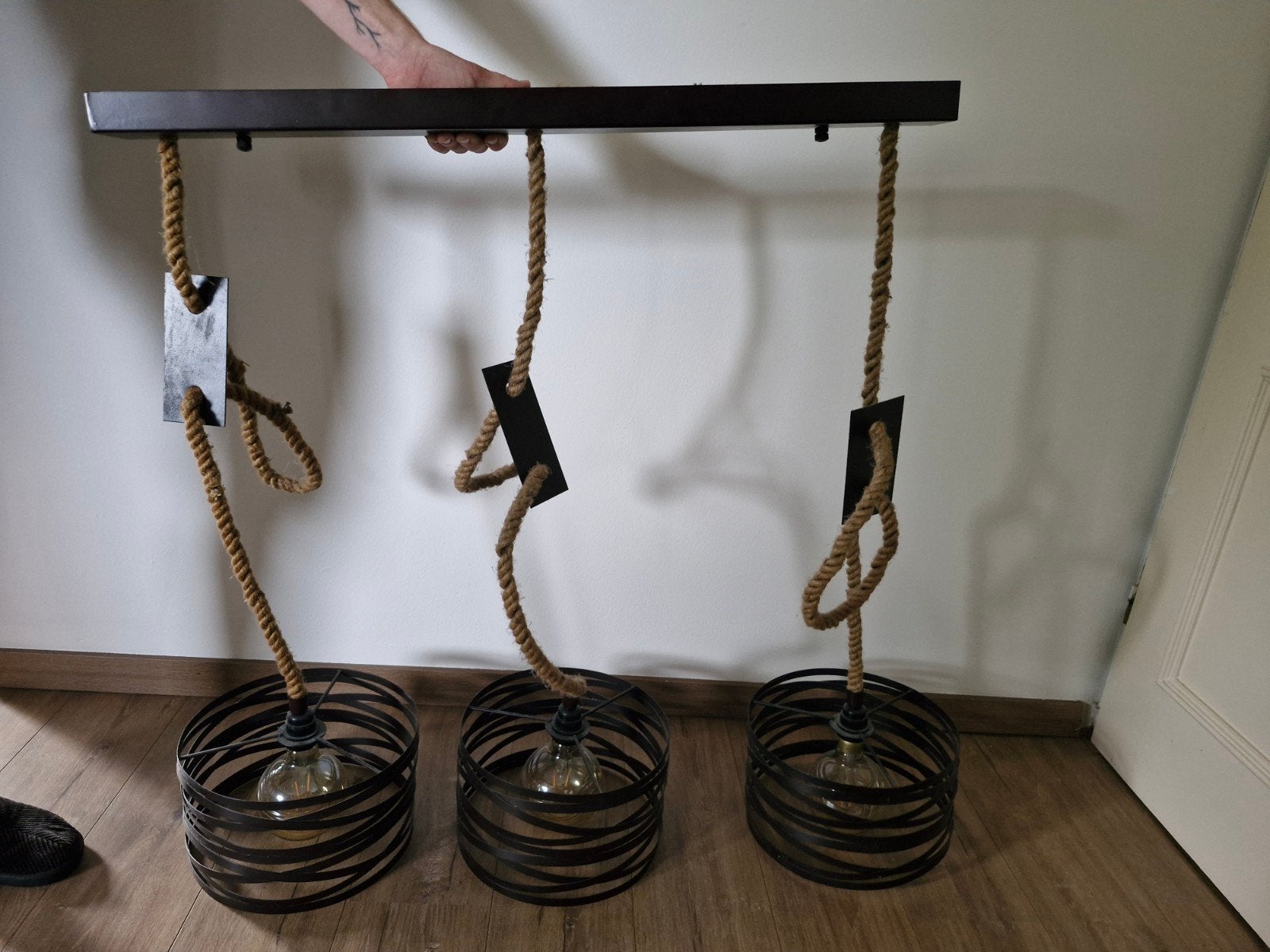Industriële hanglamp, Ophalen, E27 (groot), Zo goed als nieuw, Metaal