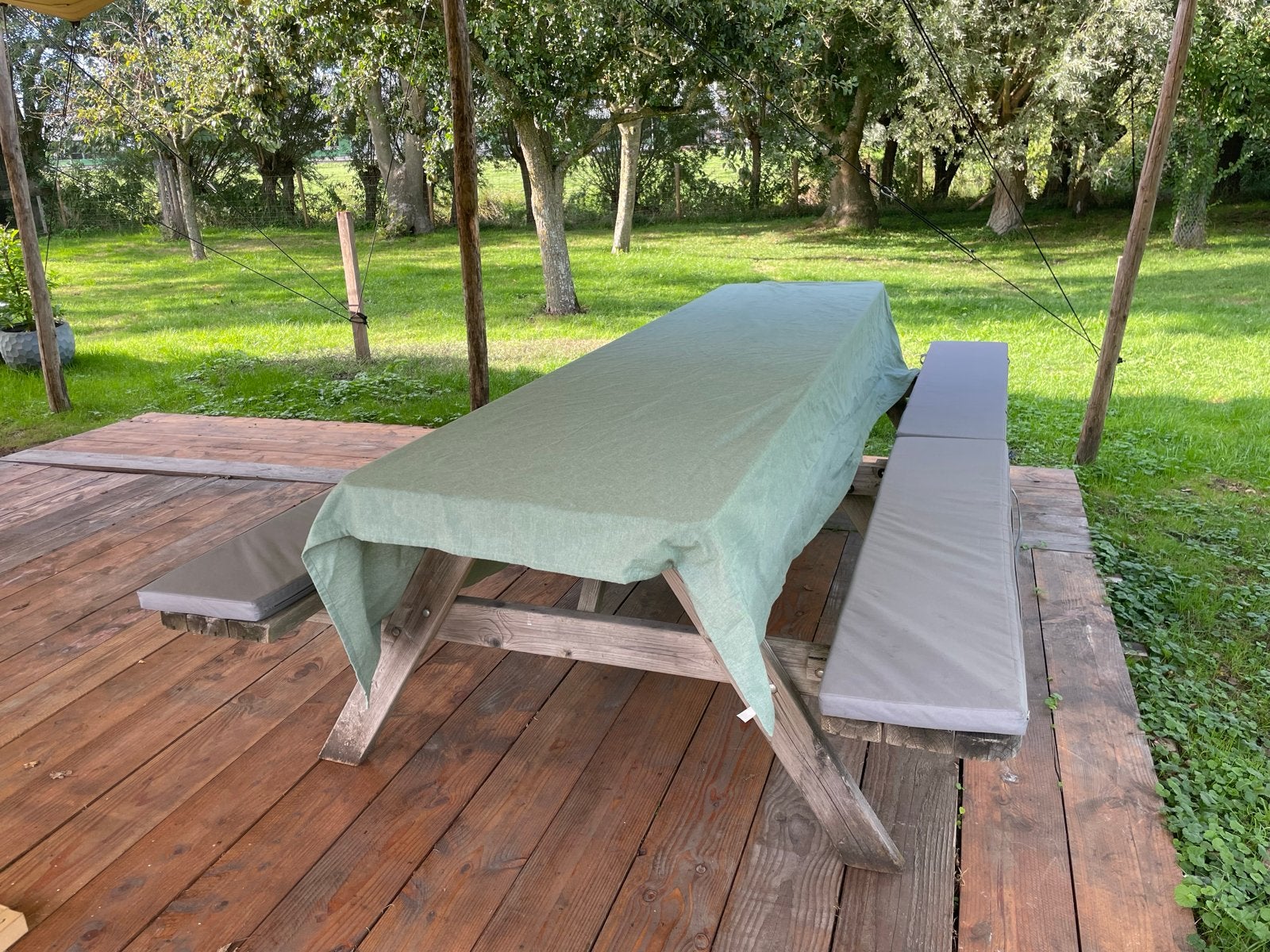 Picknicktafel 3 m, Tuin en Terras, Ophalen of Verzenden, Gebruikt, Rechthoekig, Hout