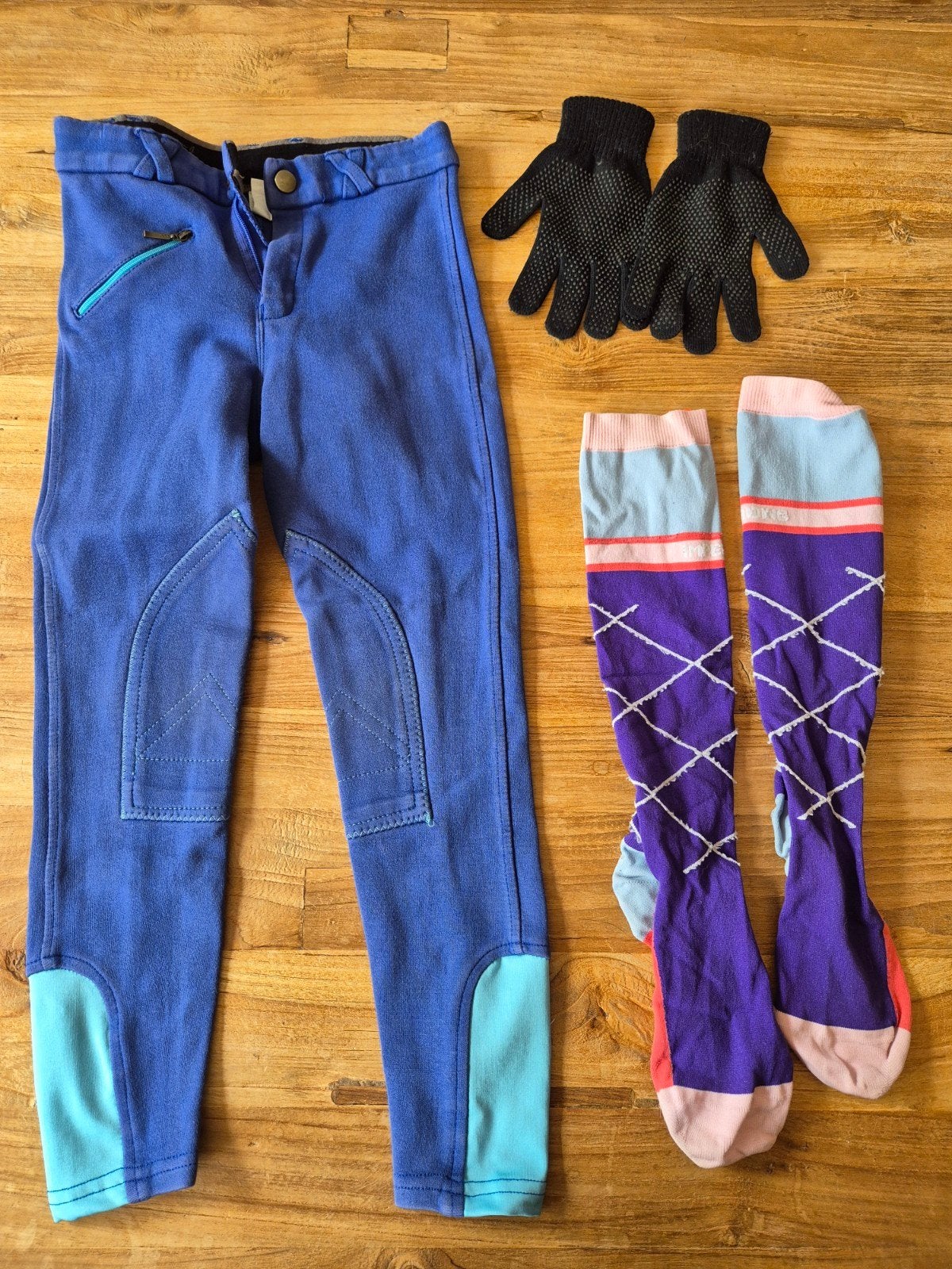 Paardrijbroek maat 128 - sokken - handschoenen, Dieren en Toebehoren, Paardrijkleding, Ophalen, Gebruikt, Kinderen, Onderkleding