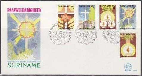 Suriname 1984 - FDC E79 - Paasweldadigheid, Ophalen of Verzenden, Gestempeld