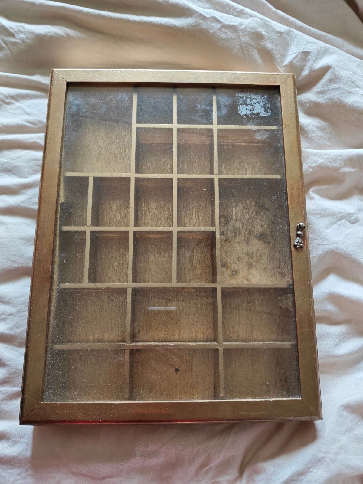 Letterbak kastje met vakjes - ideaal voor sieraden, Huis en Inrichting, Kasten | Vitrinekasten, Minder dan 50 cm, Gebruikt, Met klep(pen)