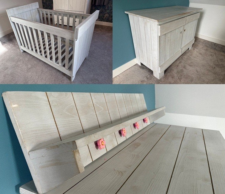 Witte commode/kast met opstaande rand, Ophalen, Gebruikt, 50 tot 70 cm, 100 cm of meer