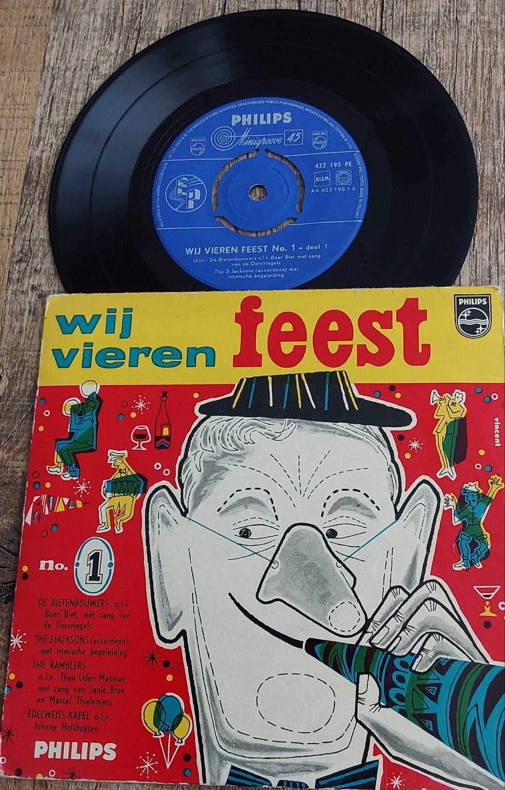 Wij Vieren Feest No. 1 - Deel 1 (EP, Philips Minigroove 45), Cd's en Dvd's, Ophalen, Gebruikt, 7 inch, EP