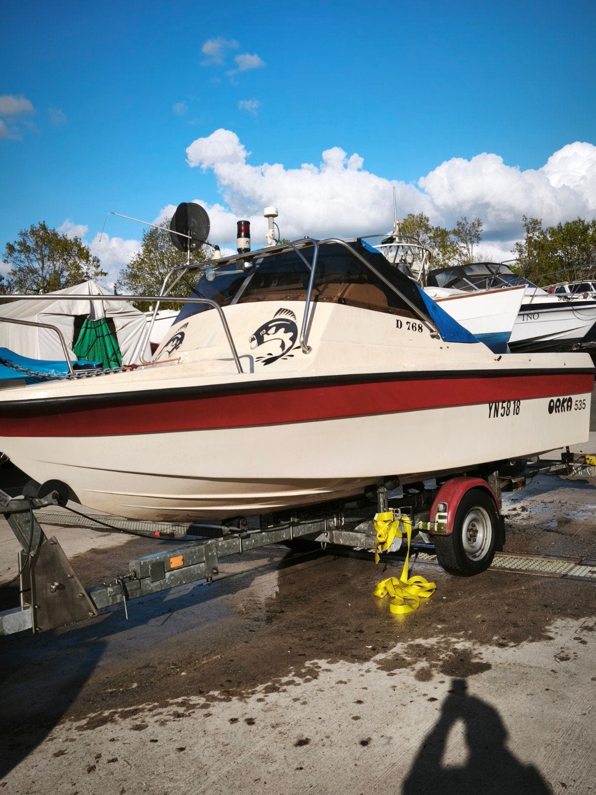 Unieke Orka 535 Visboot - Zeewaardig + Yamaha 80PK & Trailer, Watersport en Boten, Visboot, Ophalen of Verzenden, Polyester, Trailer