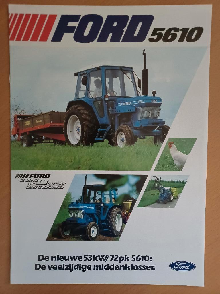 Folder Ford 5610 tractor, Ophalen of Verzenden, Gelezen, Tractor en Landbouw