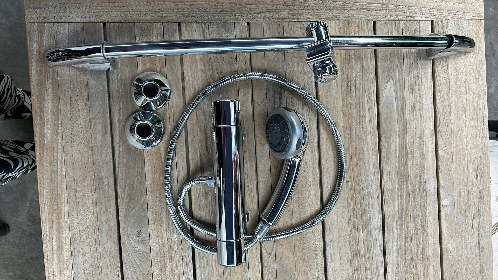 Mengkraan douche inclusief douchekop en glijstang, Ophalen, Gebruikt, Chroom, Douche
