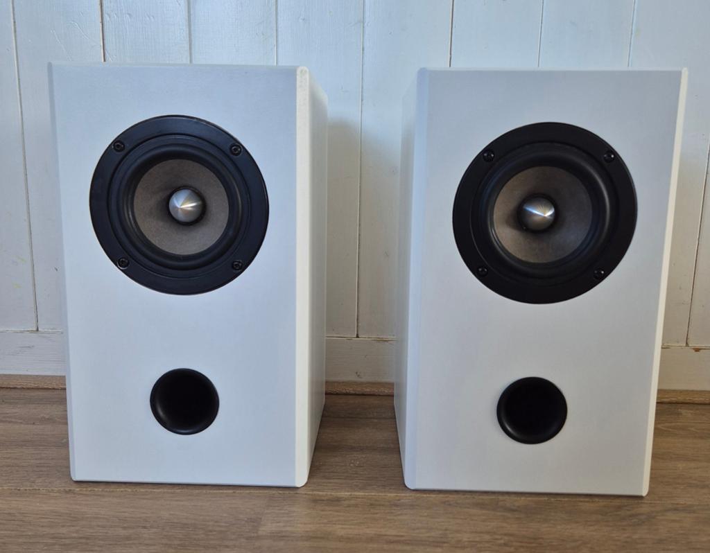 Te koop desktop speakers, Audio, Tv en Foto, Luidsprekers, Ophalen, Gebruikt, Front, Rear of Stereo speakers, Overige merken