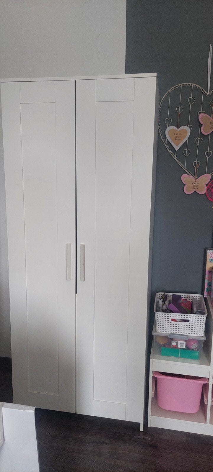 Kledingkast Ikea met 2 deuren + organizer, Ophalen, 50 tot 75 cm, 50 tot 100 cm, 150 tot 200 cm