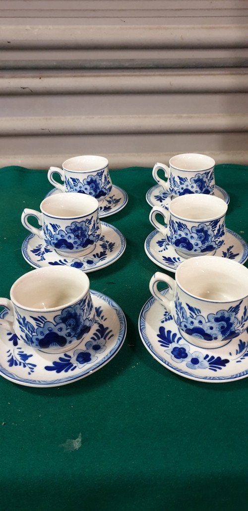 kop en schotels e h,180 delfts bleu color, Ophalen of Verzenden, 'T Olde Gre-j, Info@toldegrej.nl, Endepoelstraat 20f Didam