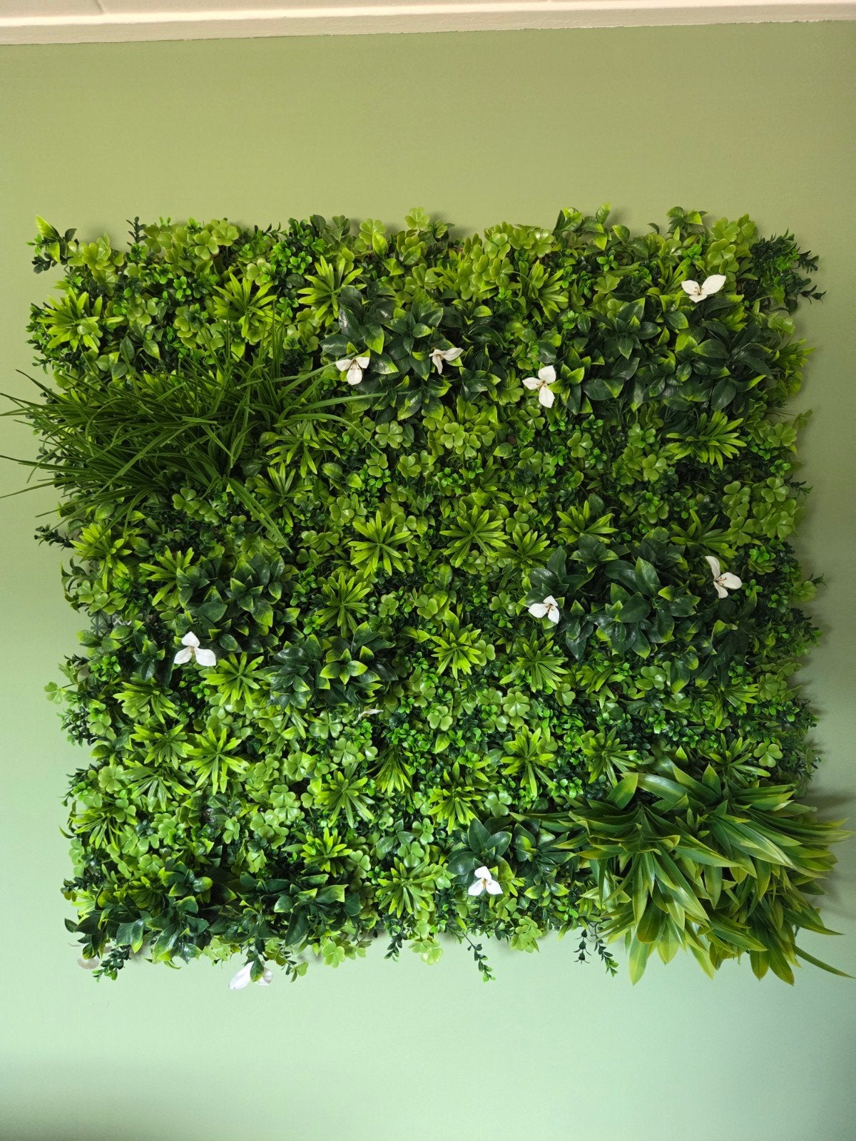 Wanddecoratie plantenmuur - Kunststof met houten plaat, Industrieel, 100 cm, Ophalen of Verzenden, Kunststof