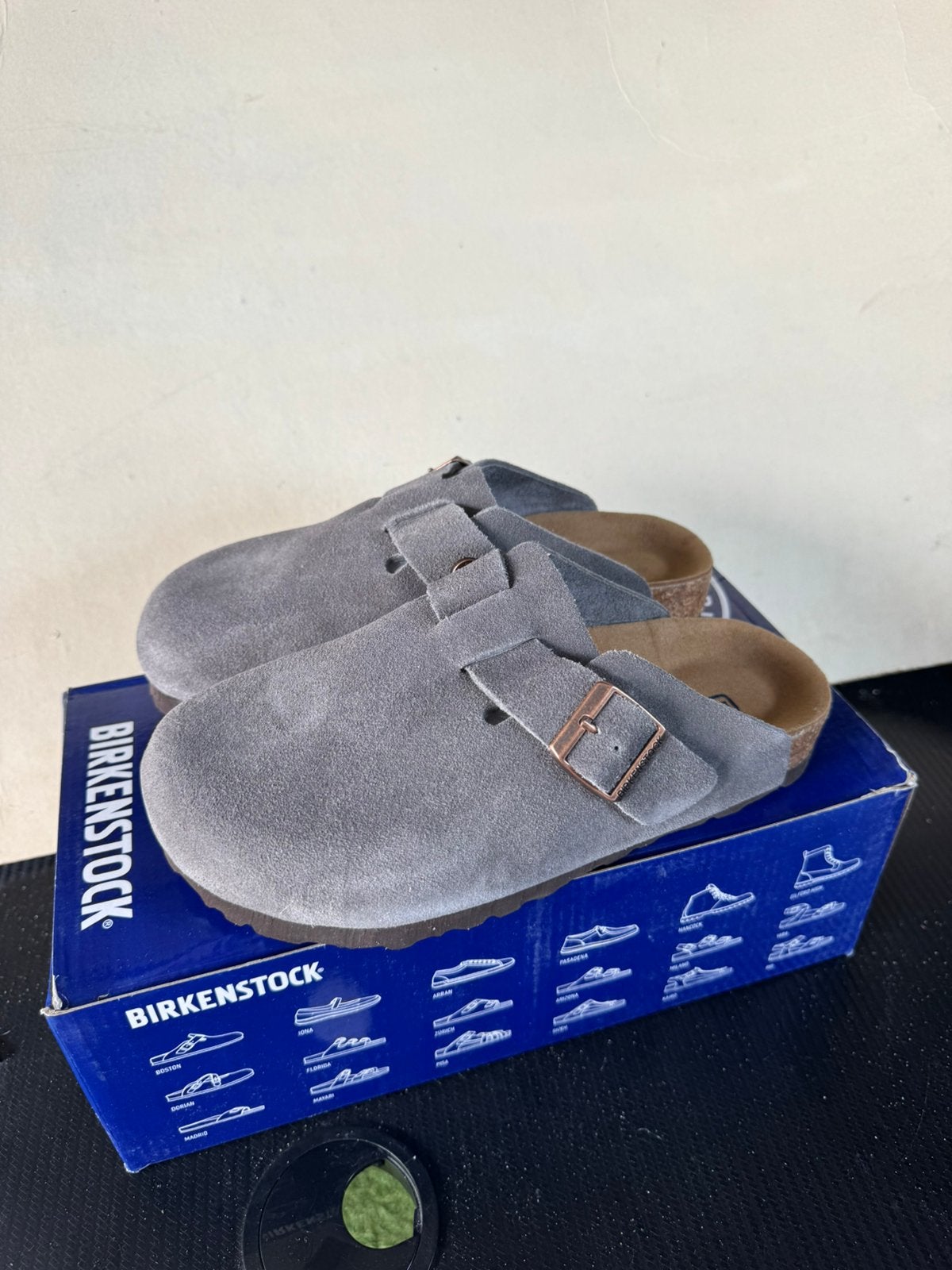 Birkenstock Boston Suede Charcoal maat 36, Ophalen of Verzenden, Zo goed als nieuw, Sandalen of Muiltjes