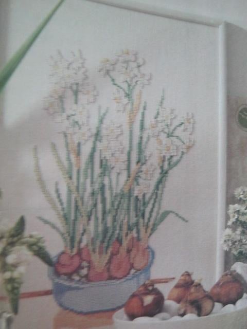 Borduurpatroon   Witte Narcissen   nr 60112, Verzenden, Nieuw, Handborduren, Patroon