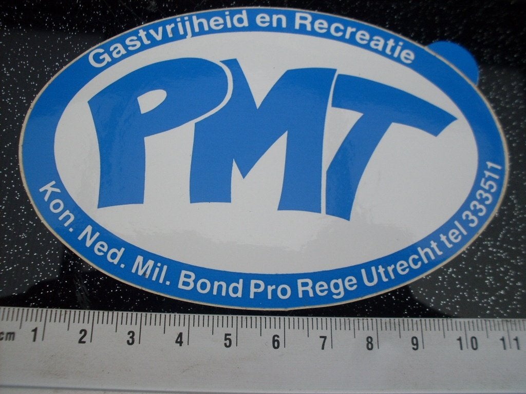 sticker PMT logo gastvrijheid en recreatie embleem, Verzenden, Zo goed als nieuw, Bedrijf of Vereniging