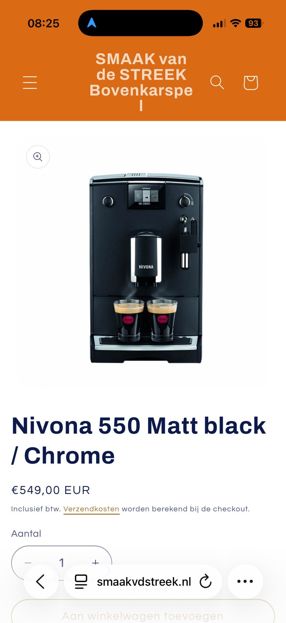Nivona 550 Matt zwart/chroom met melkbeker, Stoompijpje, Koffiemachine, Zo goed als nieuw, Koffiebonen