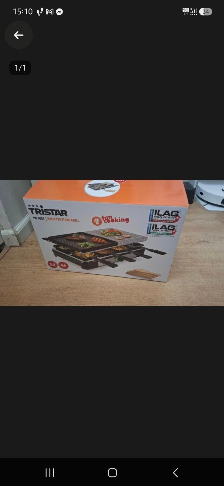 Tristar PD-9051 Raclette Stone Grill - Zo goed als nieuw, Ophalen, Zo goed als nieuw, Steengrill