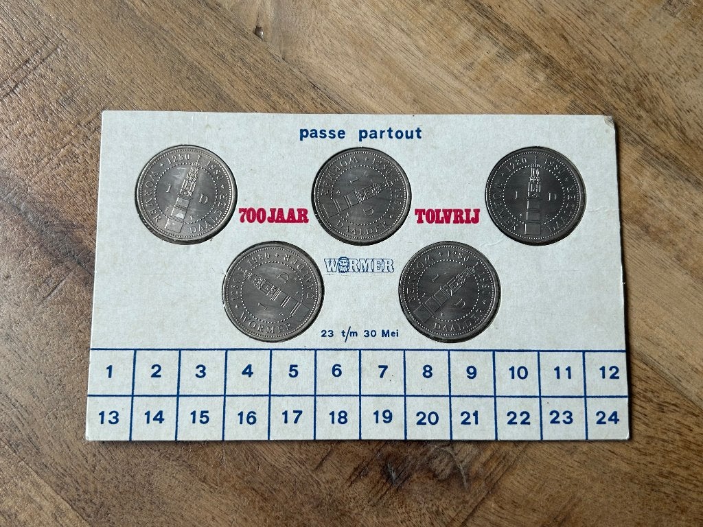 Passe Partout, 700 jaar tolvrij penning set, Ophalen of Verzenden, Overige materialen
