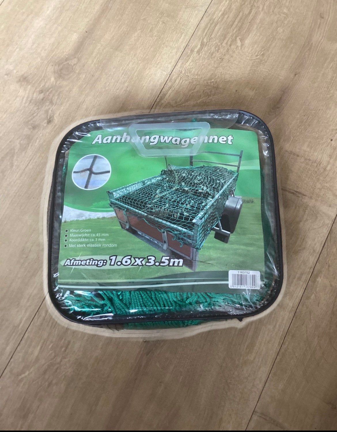 Groene aanhangwagenne.  1.6 x 3.5 m., Ophalen, Zo goed als nieuw
