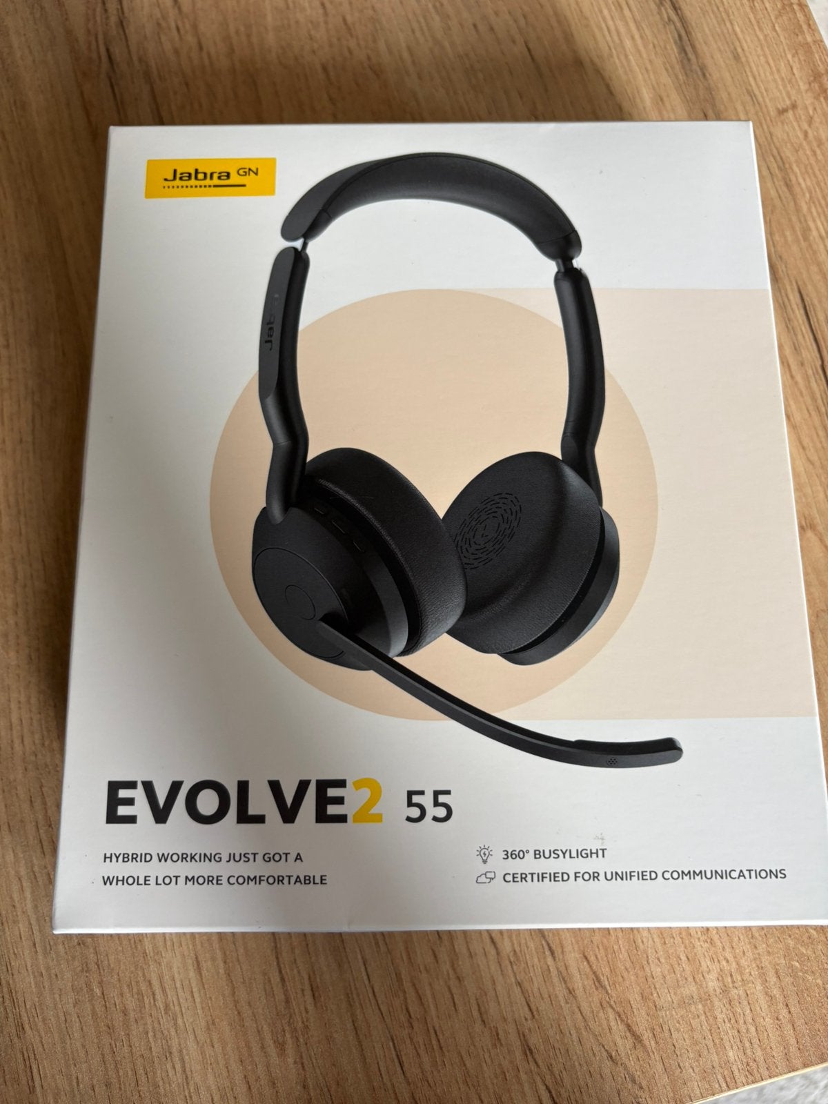 Nieuwe Jabra GN Evolve2 55 draadloos headset, Computers en Software, Ophalen of Verzenden, Nieuw, Draadloos, On-ear