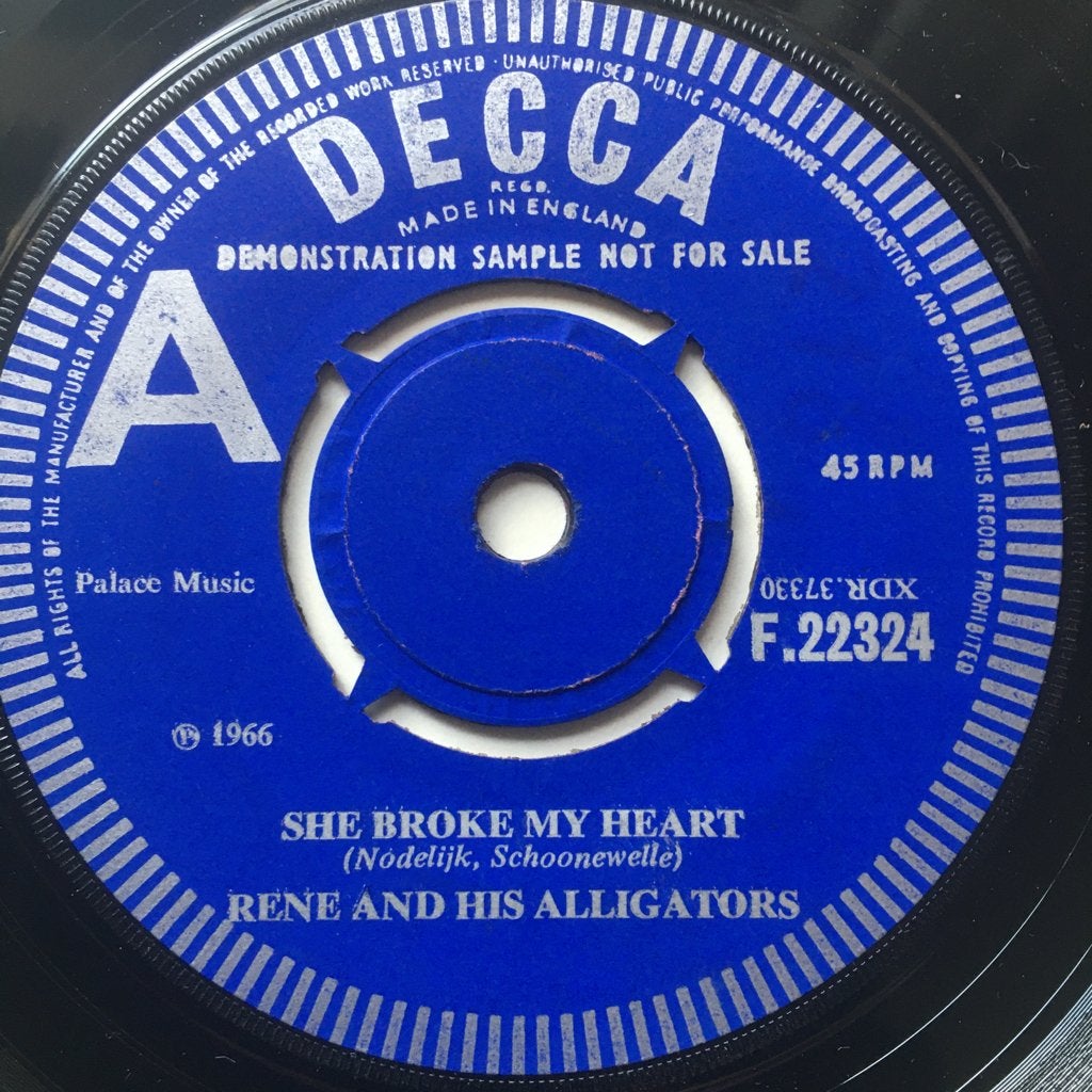 DB30 Rene and his alligators  I can wait UK 65 PROMO €100, 7 inch, Ophalen of Verzenden, Rock en Metal, Overige typen