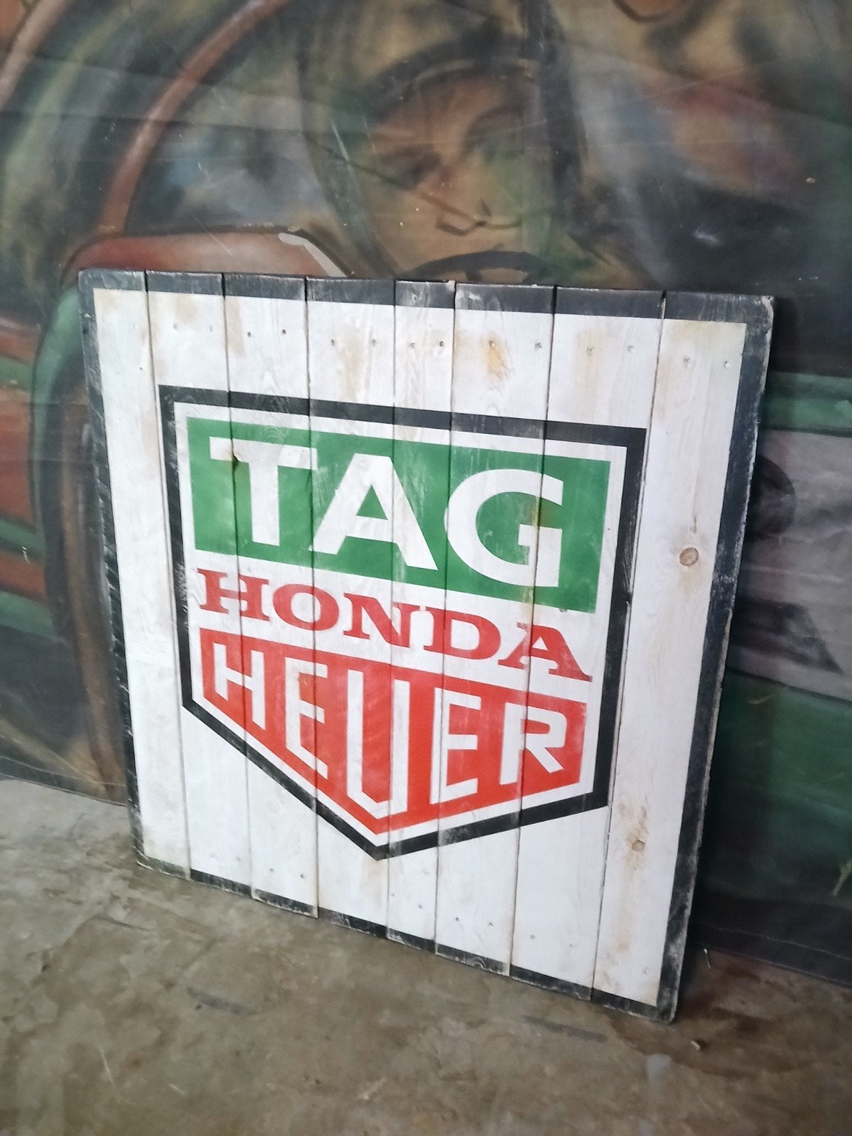 uniek Tag Heuer Honda reclamebord 85x77cm, Reclamebord, TagHeuer, Zwitserland, Info@honda.jp