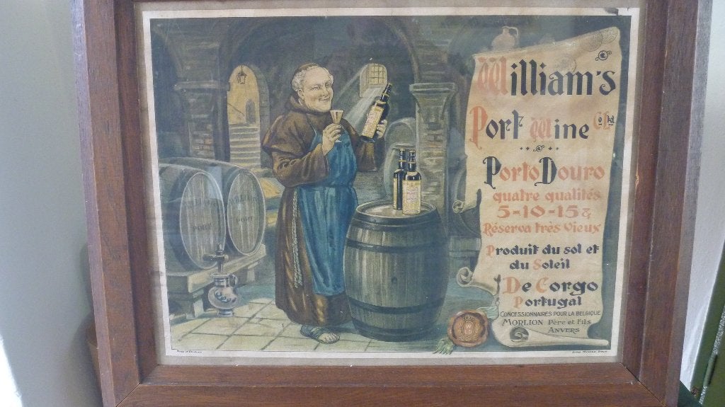 Originele William's port wine poster. 1910-1920, Antiek en Kunst, Kunst | Litho's en Zeefdrukken, Ingelijst, Overige onderwerpen