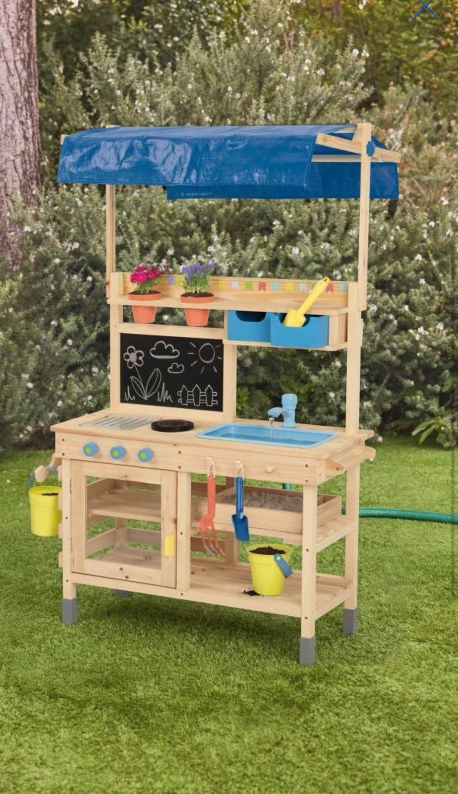 NIEUW! Buitenkeukentje met dakje - incl. accesoires, Ophalen of Verzenden, Nieuw, Hout, Speelkeuken