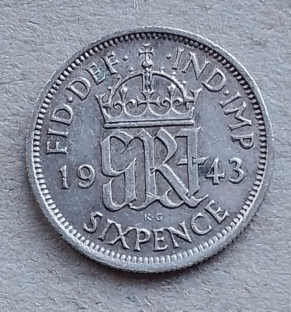 Engeland, 6 pence 1943, Ophalen of Verzenden, Overige landen, Losse munt, Zilver