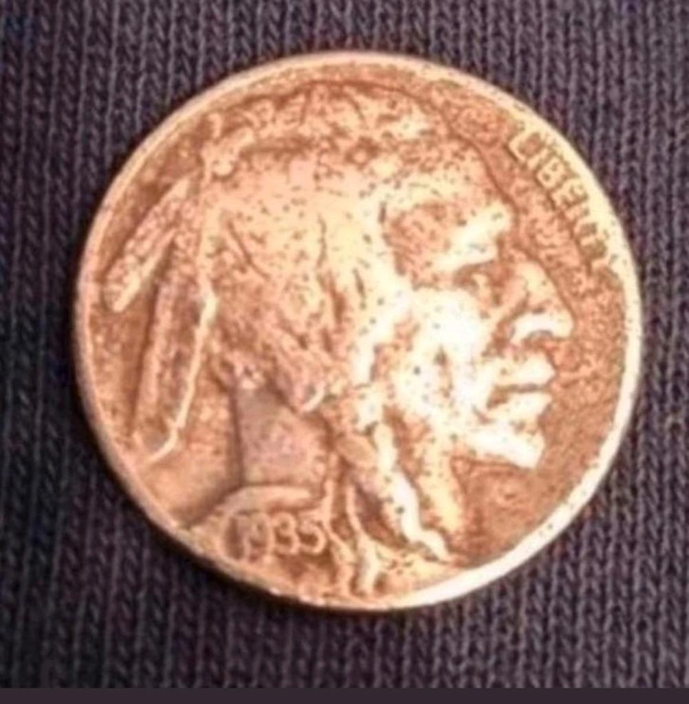 Een Buffalo Nickel 5 cent munt uit 1935., Ophalen of Verzenden, Noord-Amerika, Losse munt