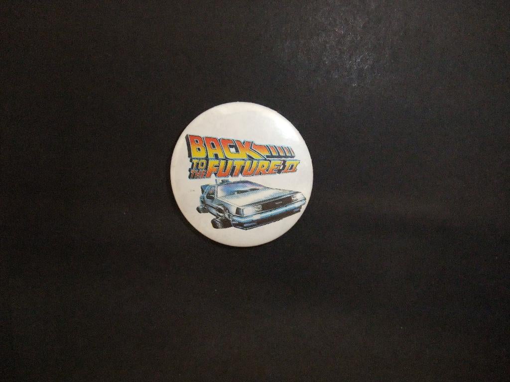 Back to the future sciencefiction-filmtrilogie, button, Ophalen of Verzenden, Gebruikt, Overige onderwerpen